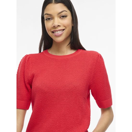 Vila vidalo o-neck s/s knit top noos 14084421 hibiscus - Image 6