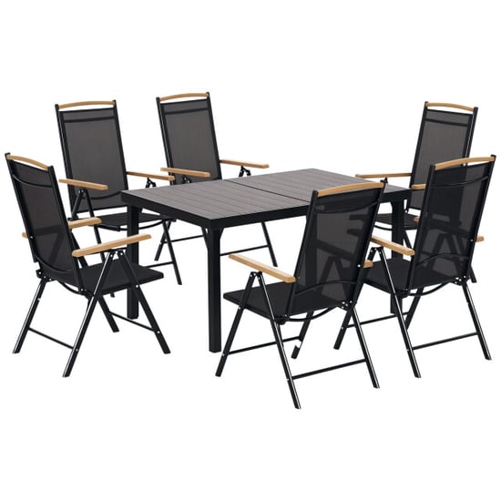 4goodz Tuintafelset 1 tafel en 6 stoelen tuinmeubelset - - Image 1