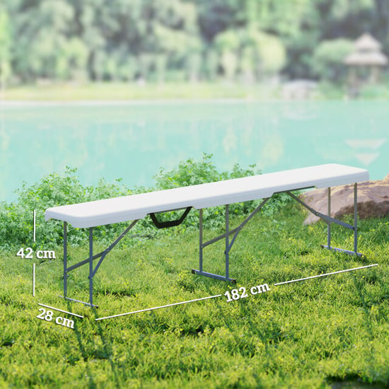 4goodz 2 stuks kunststof bank opvouwbaar campingtafel 182 cm - - Image 3