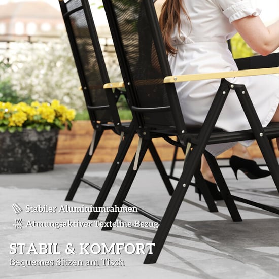 4goodz Tuintafelset 1 tafel en 6 stoelen tuinmeubelset - - Image 3