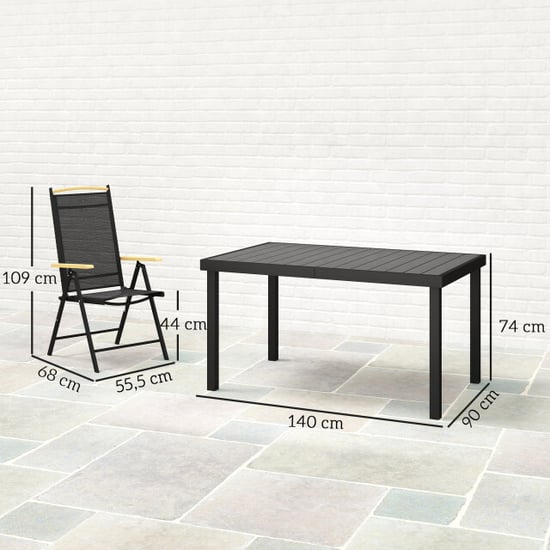 4goodz Tuintafelset 1 tafel en 6 stoelen tuinmeubelset - - Image 4