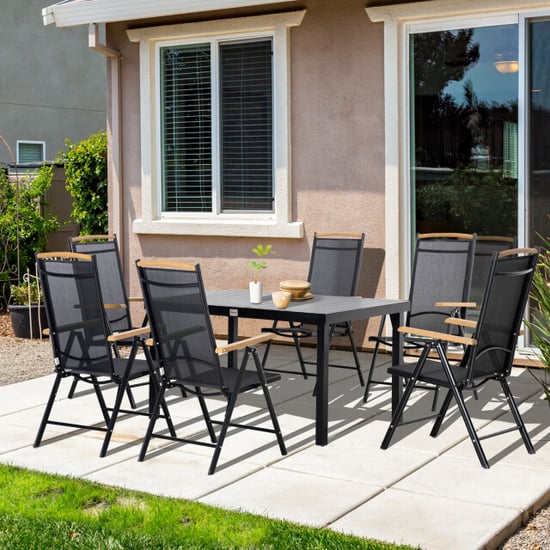 4goodz Tuintafelset 1 tafel en 6 stoelen tuinmeubelset - - Image 5