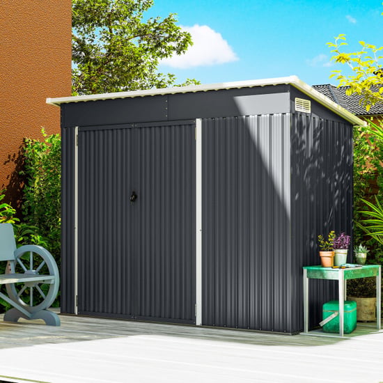 4goodz Gereedschapsschuur metaal met 3 deuren 234x132x185 cm - - Image 4