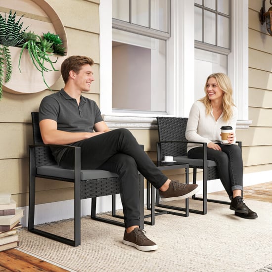 4goodz Rotan tuinset 3-delig afneembare zitkussen en tafel zwart/ - Image 5