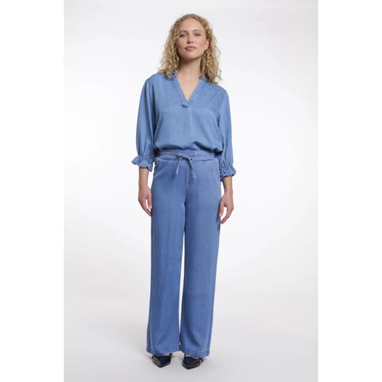Rino & Pelle Anetteshort.7002621 short length wide leg pants washed blue - Image 2