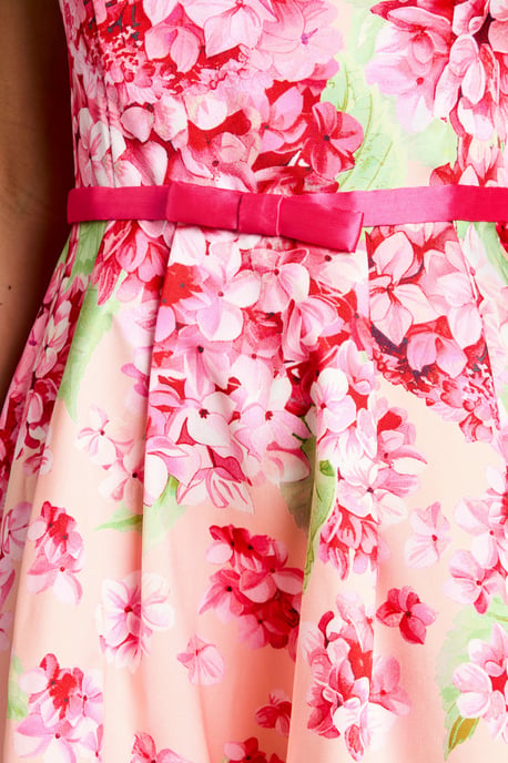 Twill Hi-Lo Floral Printed Midi Dress - Image 5
