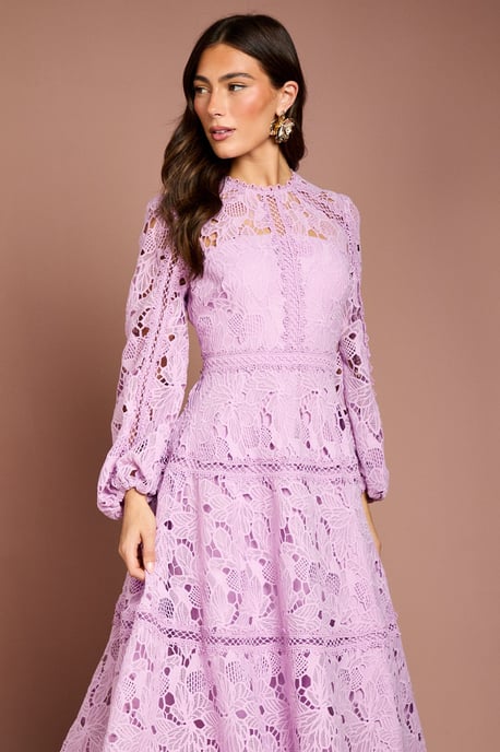 Lace Panelled Long Sleeve Dress - Image 2