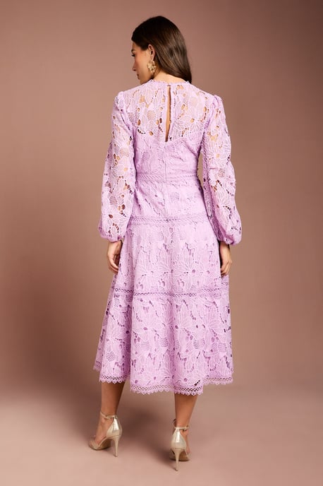 Lace Panelled Long Sleeve Dress - Image 3