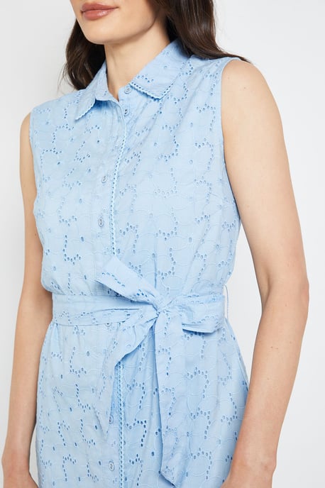 BRODERIE MAXI SHIRT DRESS - Image 5