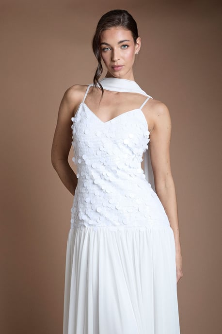Muse Sequin and Mesh Maxi Wedding Dress - Image 4