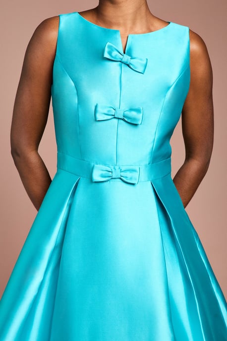 Bow Detail Full Skirt Midi Dress - Image 4