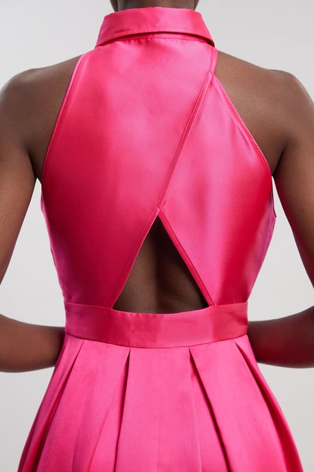 Twill Contrast Collared Woven Maxi Dress - Image 3
