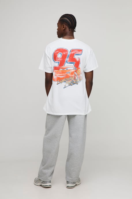 White Oversized Disney Cars License T-Shirt - Image 2