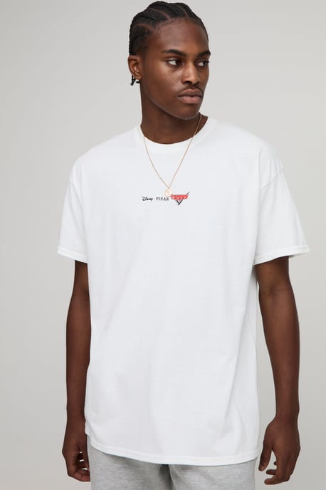 White Oversized Disney Cars License T-Shirt - Image 3