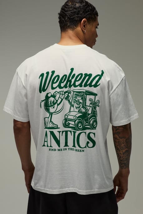 Golf Weekend Antics Oversized T-Shirt - Image 1