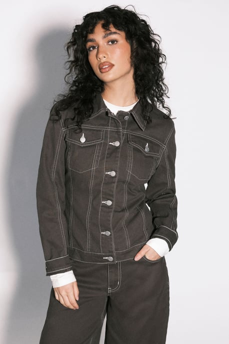 Cinched Waist Denim Jacket - Image 4