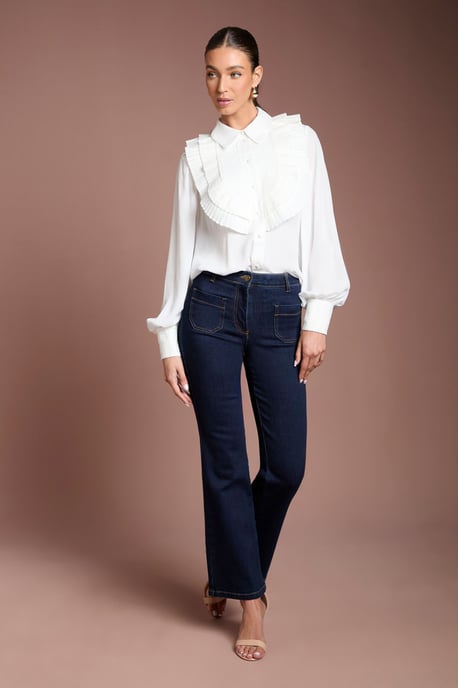 Cotton Poplin Ruffle Shirt - Image 2