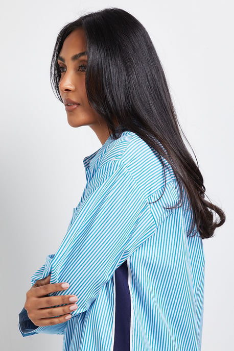 Petite Stripe Pocket Side Tape Shirt - Image 4
