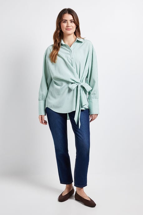 Stripe Side Tie Shirt - Image 2