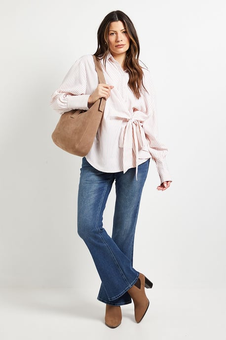 Stripe Side Tie Shirt - Image 2