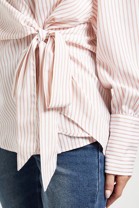 Stripe Side Tie Shirt - Image 4