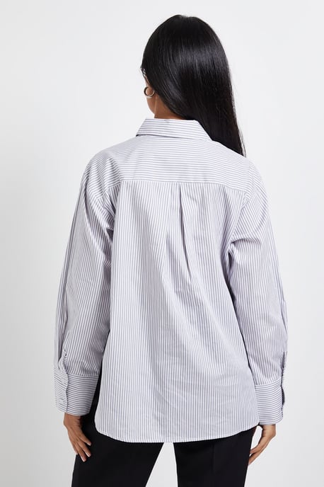 Petite Stripe Pocket Side Tape Shirt - Image 3