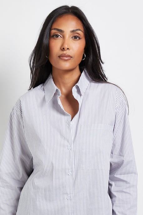 Petite Stripe Pocket Side Tape Shirt - Image 4