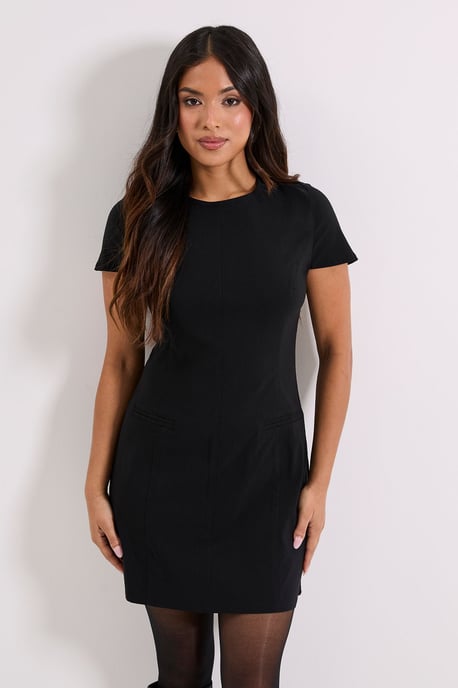 Petite Bengaline Cap Sleeve Mini Dress - Image 2