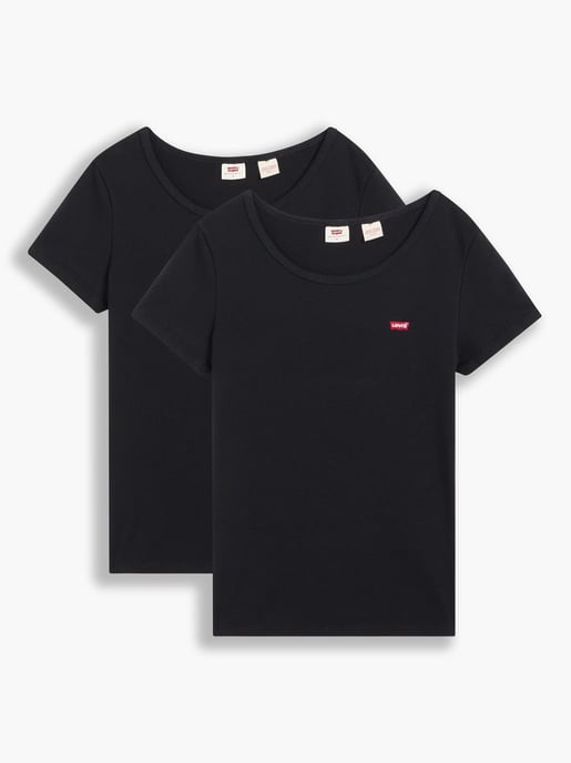Womens Mineral Black 2 Pack Crew Neck T-Shirt - Image 1