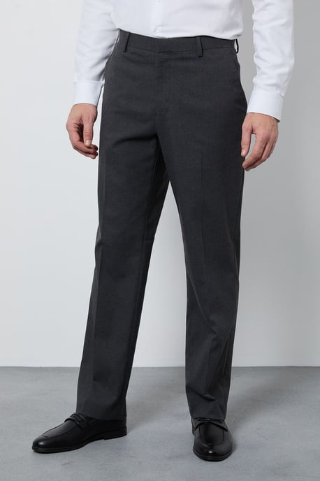 Charcoal Regular Fit Suit Trousers - Image 2