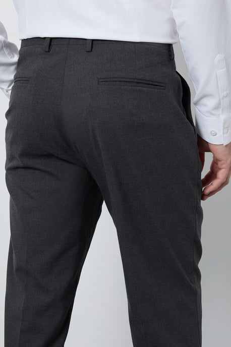 Charcoal Regular Fit Suit Trousers - Image 4