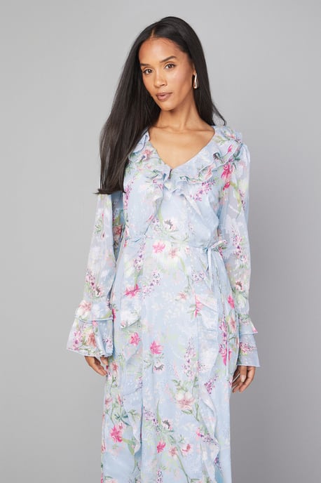Floral Ruffle Belted Midaxi Dress - Image 2