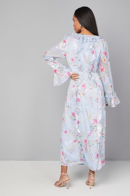 Floral Ruffle Belted Midaxi Dress - Image 3