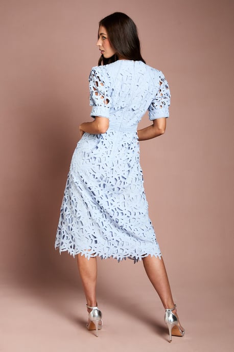 Short Sleeve Lace Midi Dress - Image 3