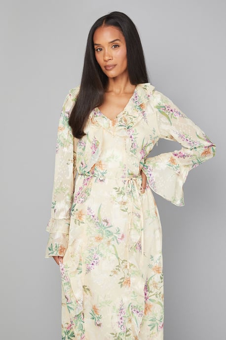 Floral Ruffle Belted Midaxi Dress - Image 2