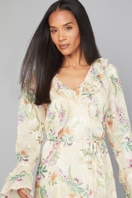 Floral Ruffle Belted Midaxi Dress - Image 4