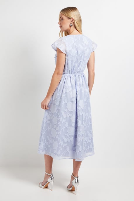 Petite Floral Burn Out Ruffle Midi Dress - Image 3