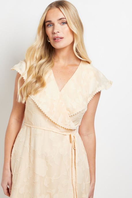 Petite Floral Burn Out Ruffle Midi Dress - Image 2