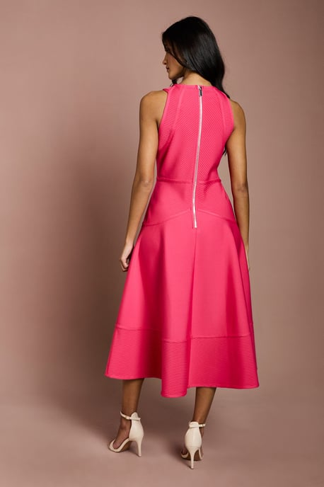 Petite Ribbed Bandage Halterneck Midi Dress - Image 3