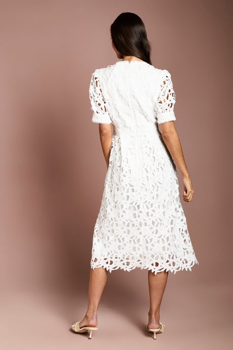 Short Sleeve Lace Midi Dress - Image 3