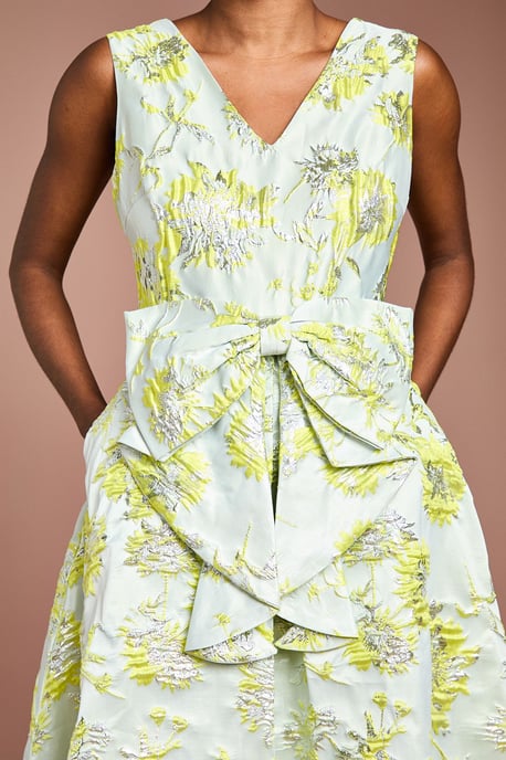 Bow Front Jacquard Midi Dress - Image 4