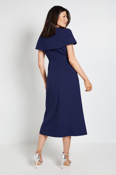 Diamante Trim Cape Midi Dress - Image 3