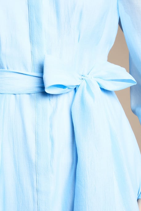 Textured Organza Midi Shirt Dress - Image 5