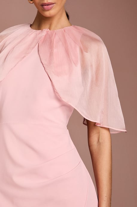 Cape Sleeve Ruched Detail Maxi Dress - Image 5