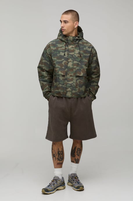 Oversized Boxy Camo Ripstop Sports Cagoule - Image 4