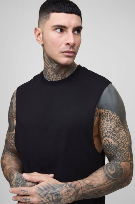 Tall Reguar Fit Basic Drop Armhole Tank - Image 3