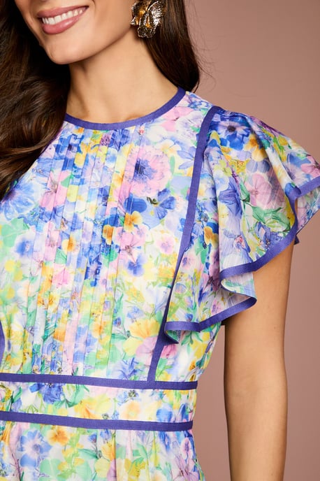 Printed Frill Sleeve Organza Blouse - Image 5