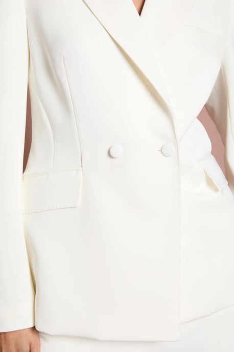 Stitch Detail Double Breasted Blazer - Image 3