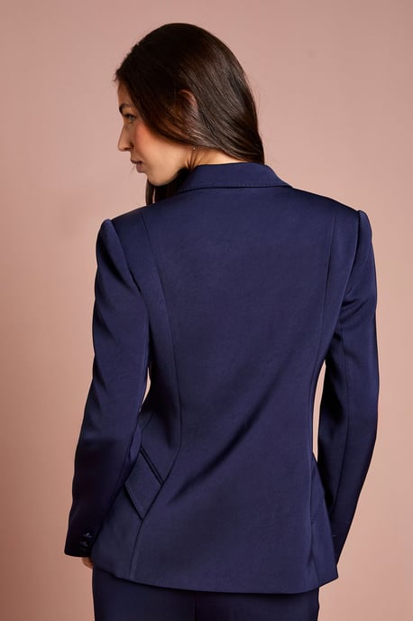 Stitch Detail Double Breasted Blazer - Image 3