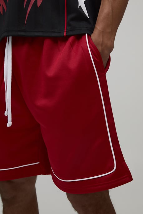 Regular Fit Piping Tricot Short - Image 3